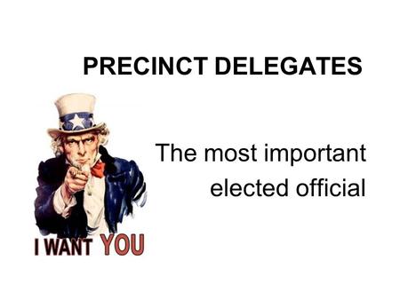 PRECINCT DELEGATES The most important elected official.