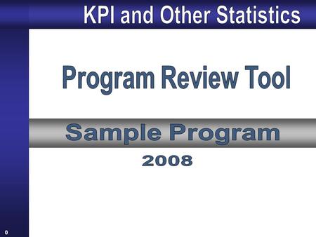 0 1 1.Key Performance Indicator Results (2005-2008) KPI Survey Statistics Student Distribution by Year in Program KPI Overall Results Student Satisfaction.