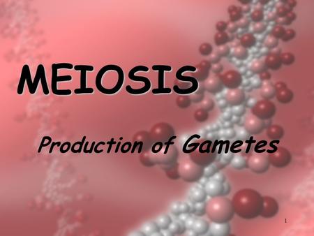 1 Production of Gametes MEIOSIS. 2 Meiosis Facts.