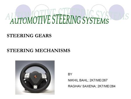 AUTOMOTIVE STEERING SYSTEMS