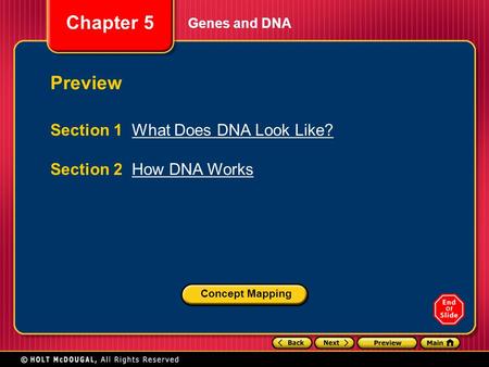 Preview Section 1 What Does DNA Look Like? Section 2 How DNA Works