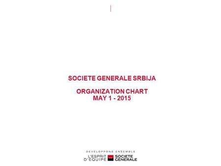 SOCIETE GENERALE SRBIJA ORGANIZATION CHART MAY 1 - 2015.