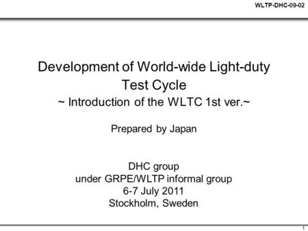 under GRPE/WLTP informal group