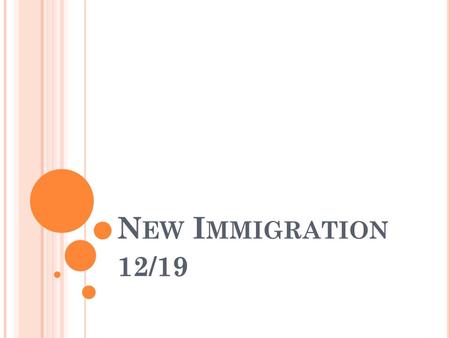 N EW I MMIGRATION 12/19. O LD I MMIGRANTS Old immigrants were people immigrating from Western and Northern Europe (Great Britain, Ireland, Germany) Why.