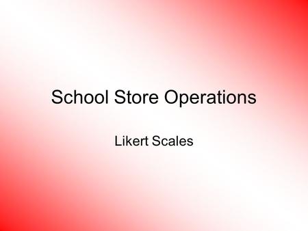 School Store Operations