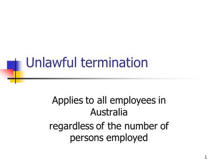 PPT - CHAPTER 12 Unfair dismissal (1): Exclusions and the meaning of  dismissal PowerPoint Presentation - ID:1219505