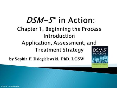 DSM-5 ™ in Action: Chapter 1, Beginning the Process Introduction Application, Assessment, and Treatment Strategy by Sophia F. Dziegielewski, PhD, LCSW.
