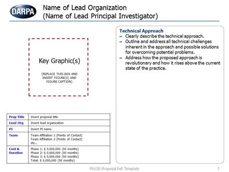 1 Name of Lead Organization (Name of Lead Principal Investigator) PULSE Proposal Full Template Key Graphic(s) (REPLACE THIS BOX AND INSERT FIGURE(S) AND.