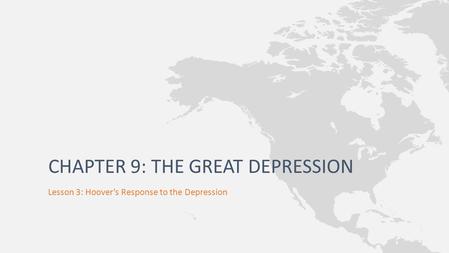 Chapter 9: The Great Depression