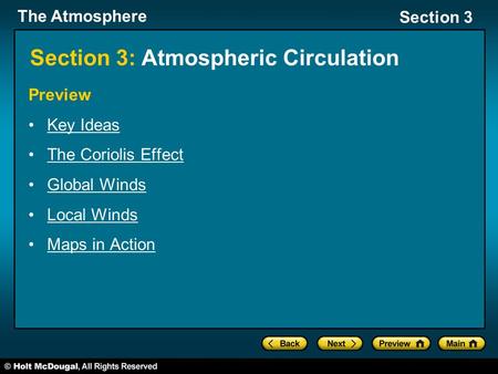 Section 3: Atmospheric Circulation