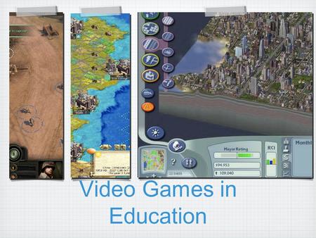 Video Games in Education. Videogames What you will get from this session Discussion of web based games Examine a spectrum of attributes for educators.