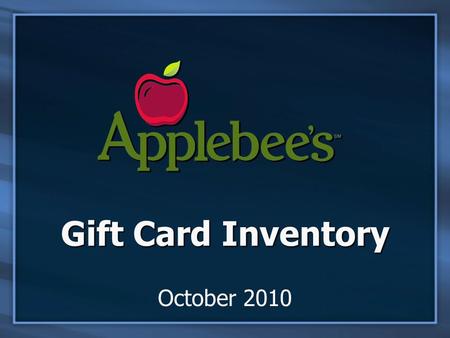 Gift Card Inventory October 2010. AAG Gift Card Inventory from Internet Explorer.