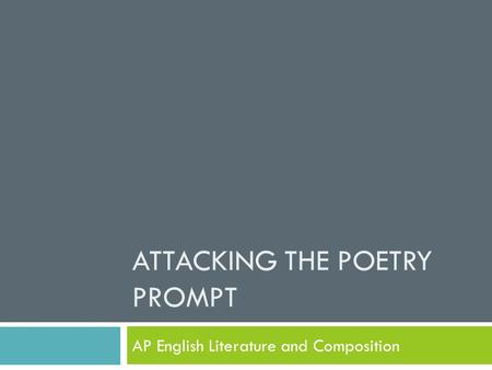 Attacking the Poetry Prompt