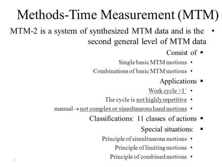 Methods-Time Measurement (MTM)