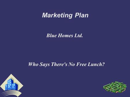 Marketing Plan Who Says There's No Free Lunch? Blue Homes Ltd.