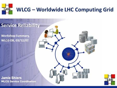Jamie Shiers WLCG Service Coordination WLCG – Worldwide LHC Computing Grid Service Reliability Workshop Summary, WLCG OB, 03/12/07.