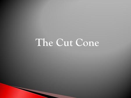 The Cut Cone. The given views show the Front Elevation and part Plan of a cut cone. Draw the following views :- Complete Plan End Elevation Development.