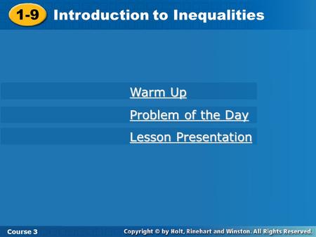Introduction to Inequalities