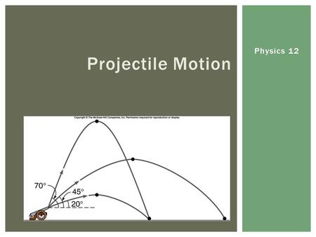 Physics 12 Projectile Motion.