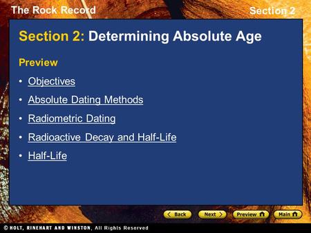 Section 2: Determining Absolute Age