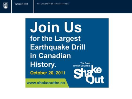 Thursday, October 20, 2011 10:20 a.m. Be prepared because this is earthquake country!