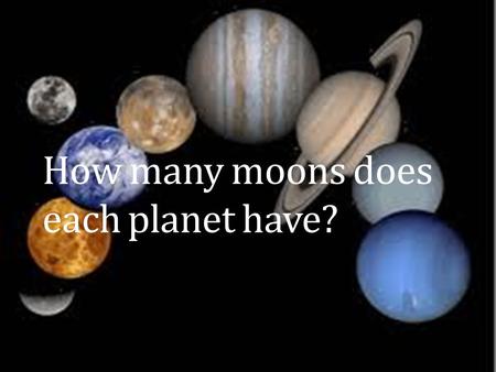 How many moons does each planet have?. Saturn has 60 moons  l=en&site=imghp&tbm=isch&source=hp&biw= 1366&bih=665&q=planets+in+the+solar+syste.