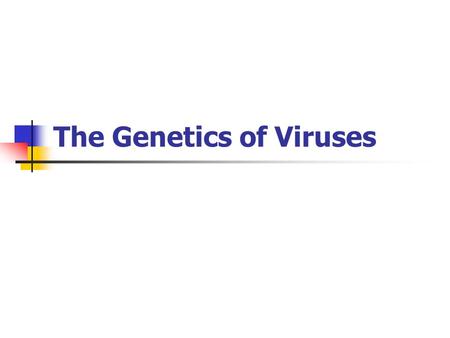 The Genetics of Viruses