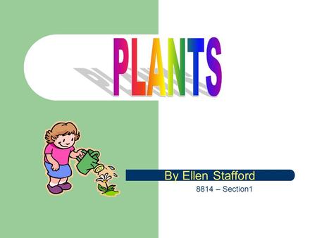 By Ellen Stafford 8814 – Section1 Table of Contents What We Will Learn KWL Chart on Plants Examples of Plants Parts of a Plant  Parts of a Plant Activity.