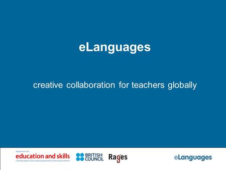 ELanguages creative collaboration for teachers globally.