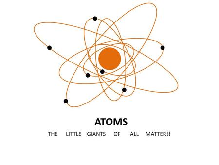 ATOMS THE LITTLE GIANTS OF ALL MATTER!!. Matter: all matter is made up of atoms. is anything that has a mass and a volume all matter has a specific density.