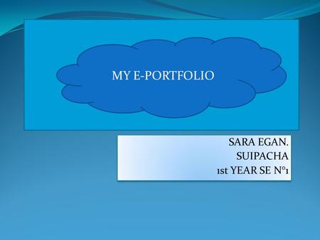 SARA EGAN. SUIPACHA 1st YEAR SE N°1 SARA EGAN. SUIPACHA 1st YEAR SE N°1 MY E-PORTFOLIO.