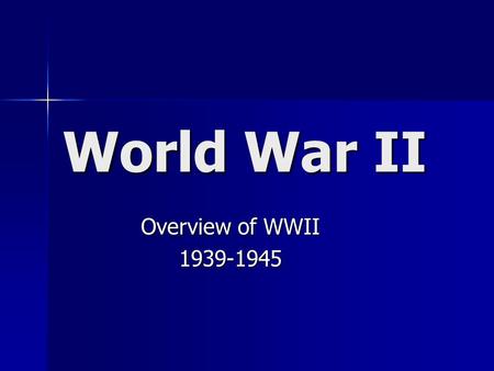 World War II Overview of WWII 1939-1945. Who was on whose side? Axis Bulgaria Finland Germany Hungary Italy Japan Romania Allies Argentina Australia Bolivia.