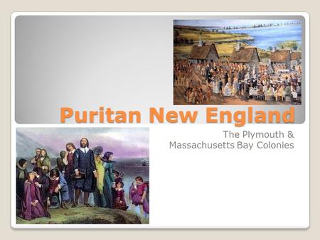 Puritan New England The Plymouth & Massachusetts Bay Colonies.