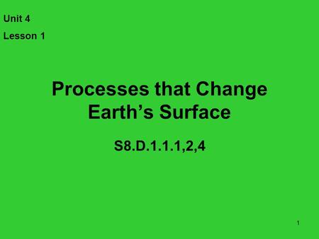Processes that Change Earth’s Surface