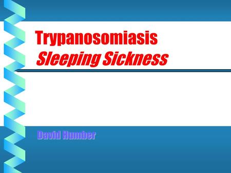 Trypanosomiasis Sleeping Sickness David Humber. Trypanosomes of Vertebrates T.corvi Corvids T.cruzi Humans, rodents, marsupials T.brucei sp Man, ungulates.