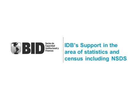 IDB’s Support in the area of statistics and census including NSDS.