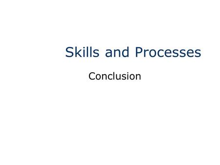 Skills and Processes Conclusion. Maryland Science Content Standard Communicate orally or in writing ad description of an investigation that includes: