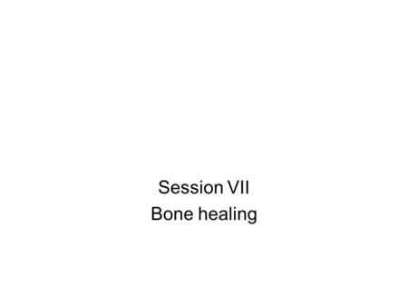Session VII Bone healing