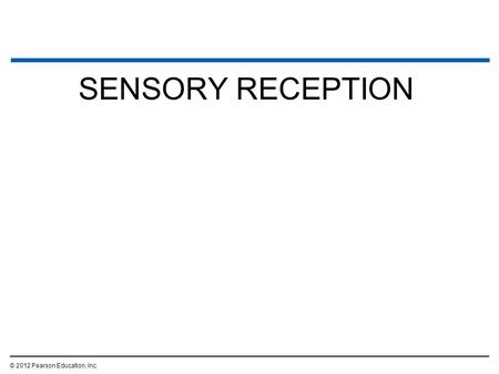 SENSORY RECEPTION © 2012 Pearson Education, Inc..