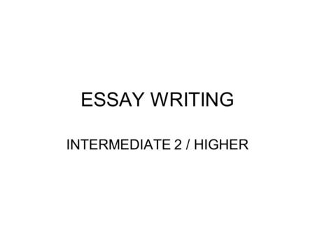 national 5 essay structure