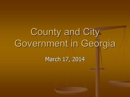 County and City Government in Georgia