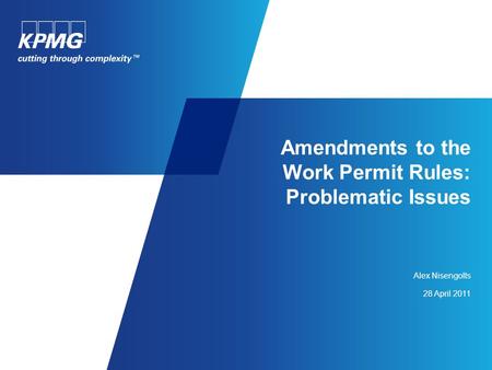 Amendments to the Work Permit Rules: Problematic Issues Alex Nisengolts 28 April 2011.