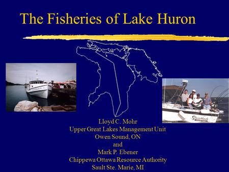 Lloyd C. Mohr Upper Great Lakes Management Unit Owen Sound, ON and Mark P. Ebener Chippewa Ottawa Resource Authority Sault Ste. Marie, MI The Fisheries.