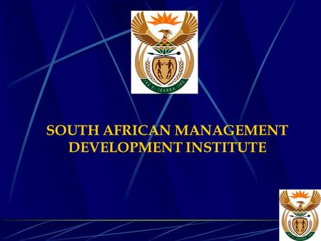 SOUTH AFRICAN MANAGEMENT DEVELOPMENT INSTITUTE. PRESENTATION TO THE PORTFOLIO COMMITTEE: SAMDI ANNUAL REPORT 2001/2002.