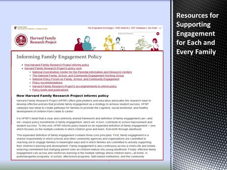 Resources for Supporting Engagement for Each and Every Family 1.