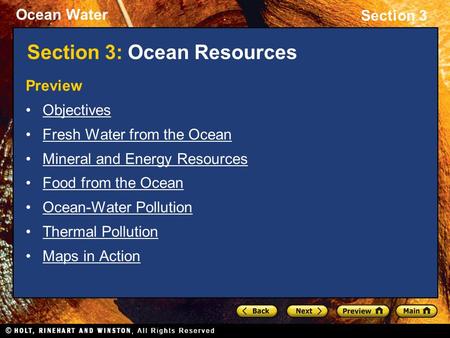 Section 3: Ocean Resources