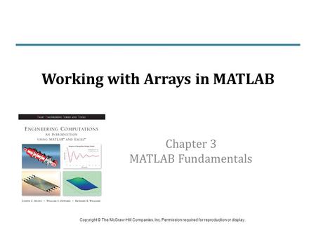 Working with Arrays in MATLAB