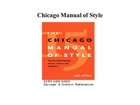 Chicago Manual of Style. About Notes Subsequent references to sources already fully cited Note consisting of several references documenting a single fact.
