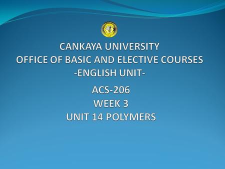 TARGET VOCABULARY CANKAYA UNIVERSITY - OFFICE OF BASIC AND ELECTIVE COURSES- ENGLISH UNIT.