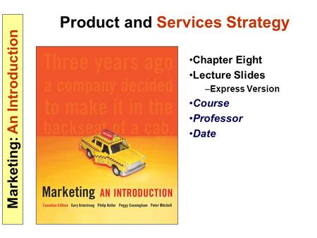 Product and Services Strategy